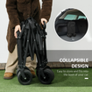 Foldable Outdoor Utility Wagon with Carry Bag Black Outsunny