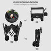 Outdoor Push Pull Wagon Stroller Cart with Canopy Top OLPRO Extra