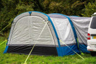 The OLPRO Cocoon Breeze Universal Door Front Panel on a cocoon breeze attached to a Volkswagen Campervan.