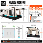 The OLPRO Snug Inflatable campervan Awning Infographics