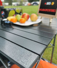 A closeup image of the table being used for lunch.