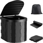 A white background image of the Folding Camping Toilet from OLPRO pictured in its different stages.