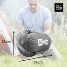 An infographic depicting the packed dimensions of The Grey Stafford Sleeping Bag. The dimensions are 37cm in length and 23cm across the width.