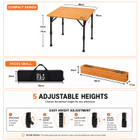 Bamboo Camping Table 4 Folding 90cm x 90cm OLPRO