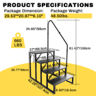 RV Step Stool, 4 Step Ladder, Hot Tub Steps with Handrail, Portable Pool Ladder, 660Lbs Heavy Duty Ladder Shelf Outdoor Mobile Home Stairs for Camper/Porch/SPA Pool/Pet Stairs 