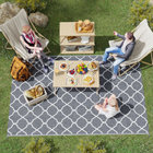 Reversible Outdoor Rug With Carry Bag 182 x 274 cm - Grey Outsunny