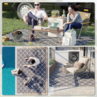 Reversible Outdoor Rug With Carry Bag 182 x 274 cm - Grey Outsunny
