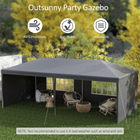 6m x 3m Garden Gazebo - Dark Grey Outsunny