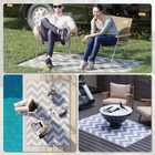 Outdoor Rug, 1.2 x 1.8m Patio Floor Mat - Grey & White Outsunny