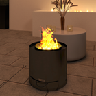 Outdoor Round Fire Pit with Ash Tray and Fire Poker Outsunny
