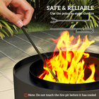 Outdoor Round Fire Pit with Ash Tray and Fire Poker Outsunny