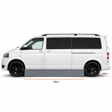 LWB Draughtskirt for Campervan Awning draught protection showing dimensions