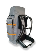 65L Rucksack Grey OLPRO - back left showing waist and chest straps