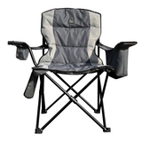 The Henwick Padded Folding Camp Chair - Grey & Charcoal from OLPRO on a white background.