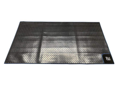 Awning Tunnel Mat 1500mm x 800mm Black Rubber with Blue Edge Trim. Perfect for keeping your shoes clean & keeping the inside of your campervan clean.