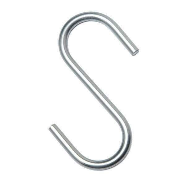 Close up image of an S hook, ideal for hanging pans, bags etc inside or out, ideal for camping, caravan and campervans. The S Hooks come in a Pack Of 8 by OLPRO