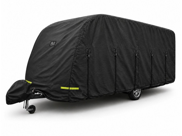 Breathable Waterproof 4Ply Caravan Cover with Free Hitch Cover Black