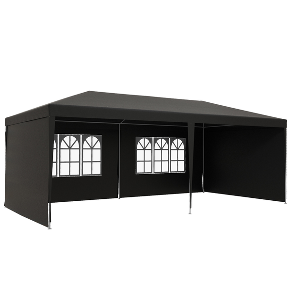 6m x 3m Garden Gazebo - Dark Grey Outsunny