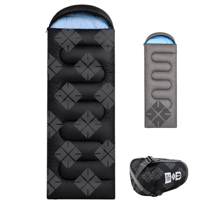 The Black Stafford Sleeping Bag on a white background.