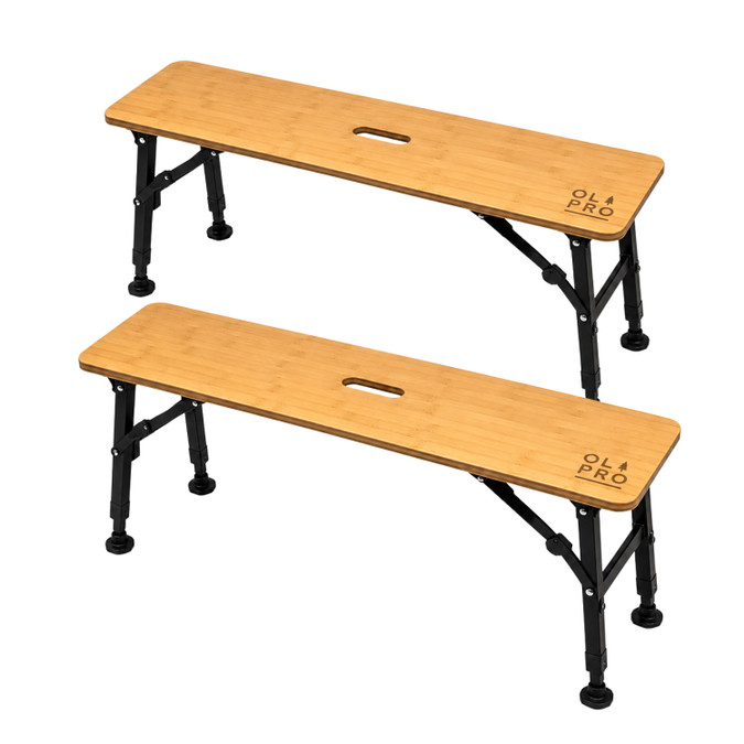 Folding Bamboo Bench Set of Two OLPRO