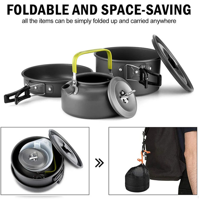 Portable Outdoor Cookware Set - Lightweight & Durable Camping Kit LISM