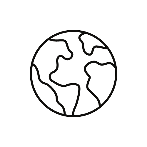 A globe graphic symbolising the good Ecologi is doing for international sustainability 