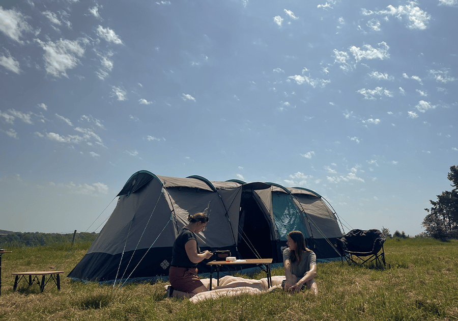 OLPRO tent being used outdoors