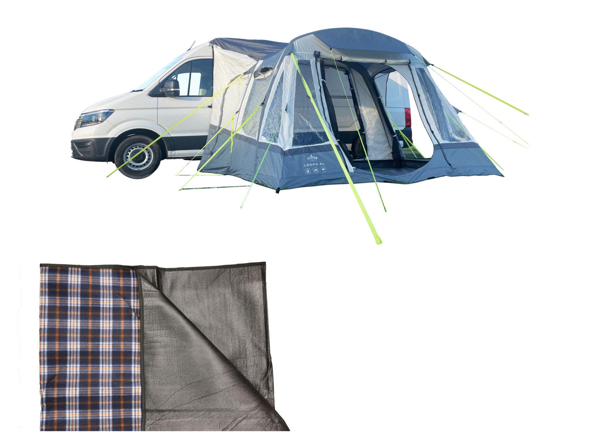Loopo Breeze(R) XL v2 Motorhome Awning With Carpet - Grey - Fits All Motorhomes & Campervans Up To 2.9m - OLPRO
