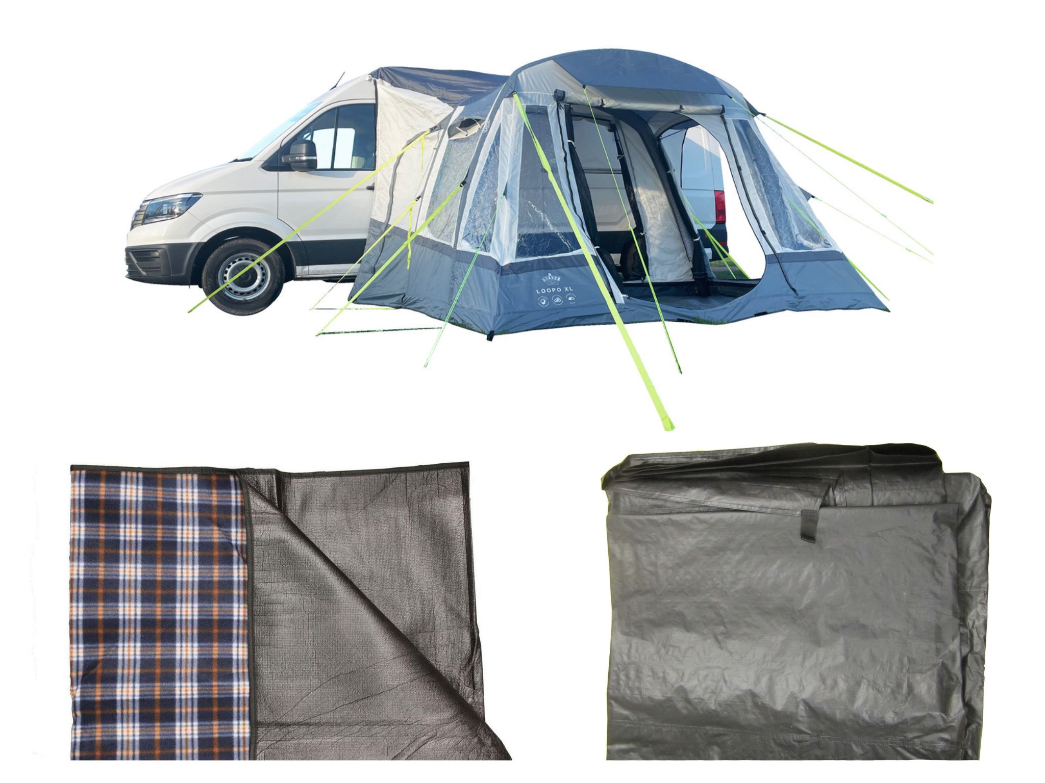 Loopo Breeze(R) XL v2 Motorhome Awning With Carpet & Footprint - Grey - Fits All Motorhomes & Campervans Up To 2.9m