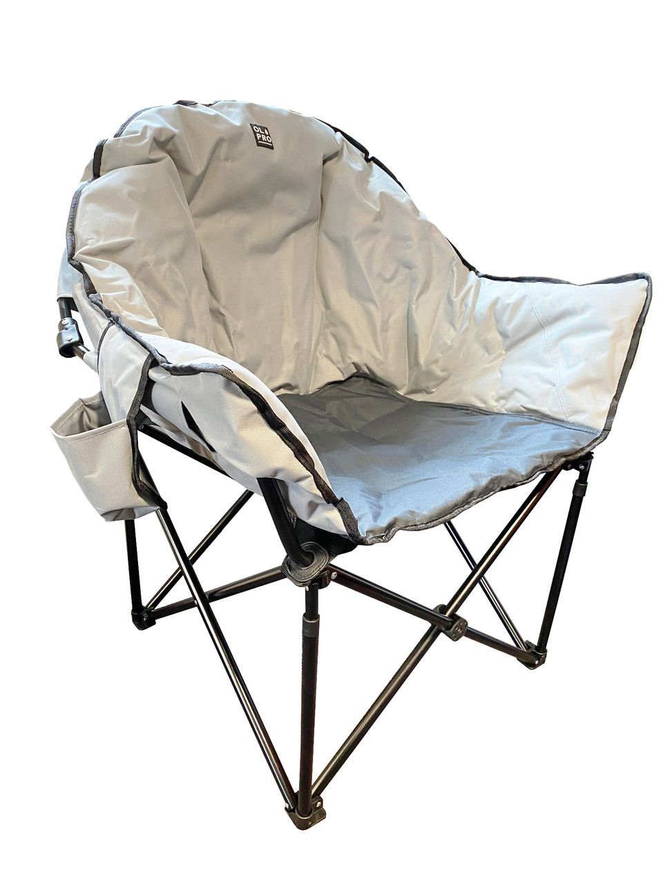 Olympus XL Camping Chair - Grey Colour - The Comfiest Outdoor Chair - Frame Moves Around Your Back - OLPRO