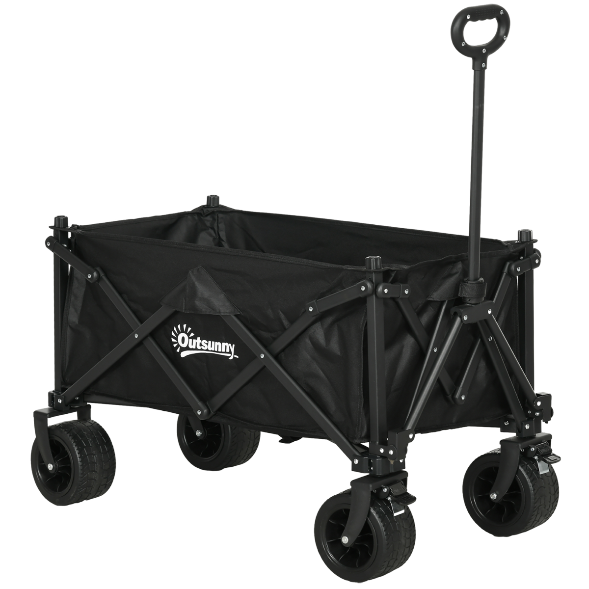 Foldable Outdoor Utility Wagon with Carry Bag Black