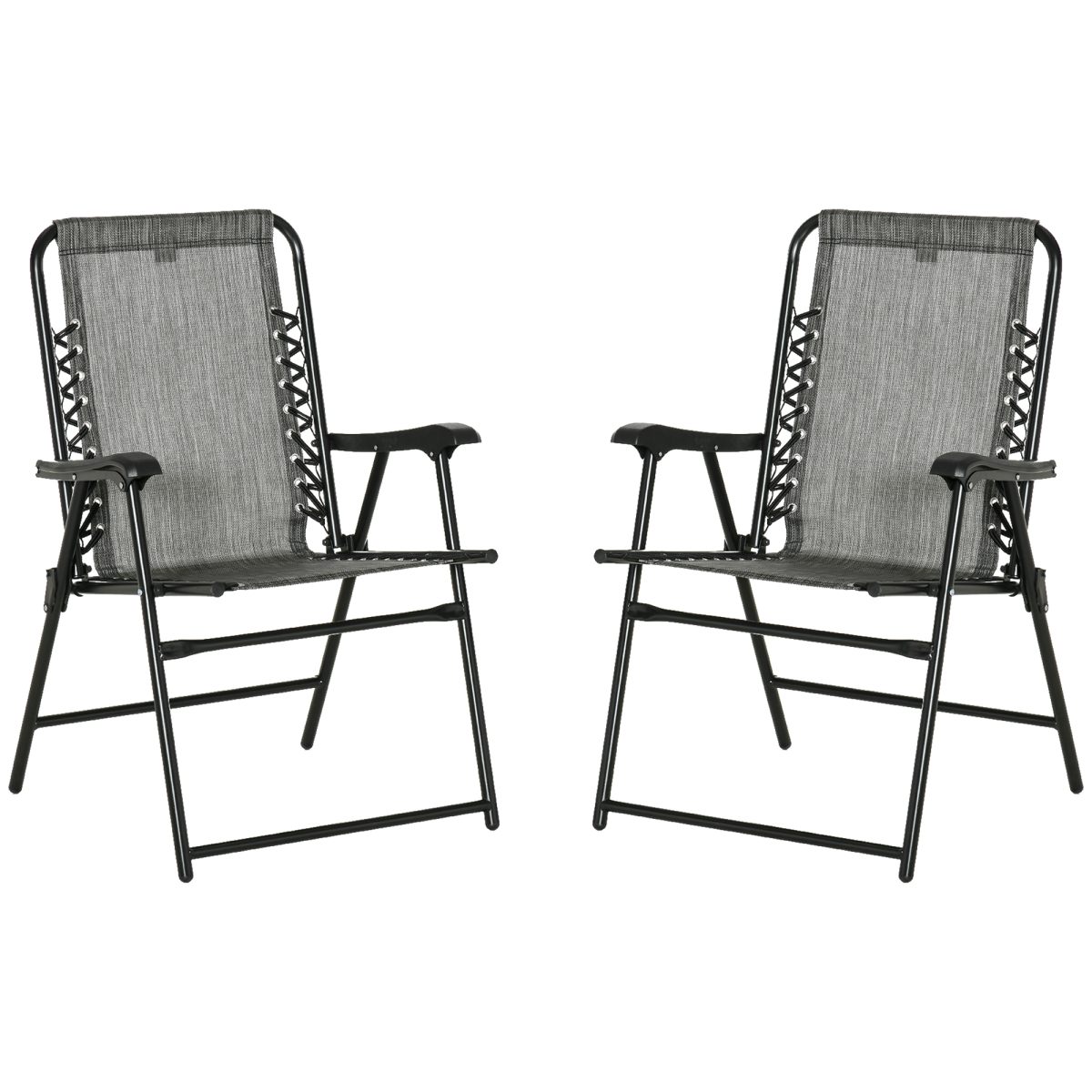Pair of Patio Folding Dining Camping Chairs