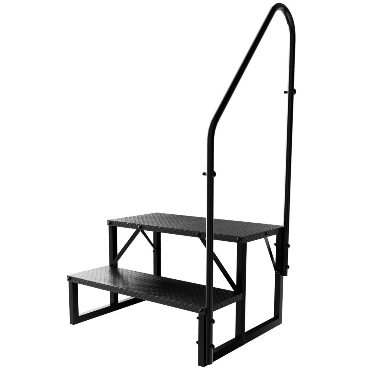 2 Step Ladder for Campervan/Caravan/ RV/ Hot Tub/ Pool with Handrail