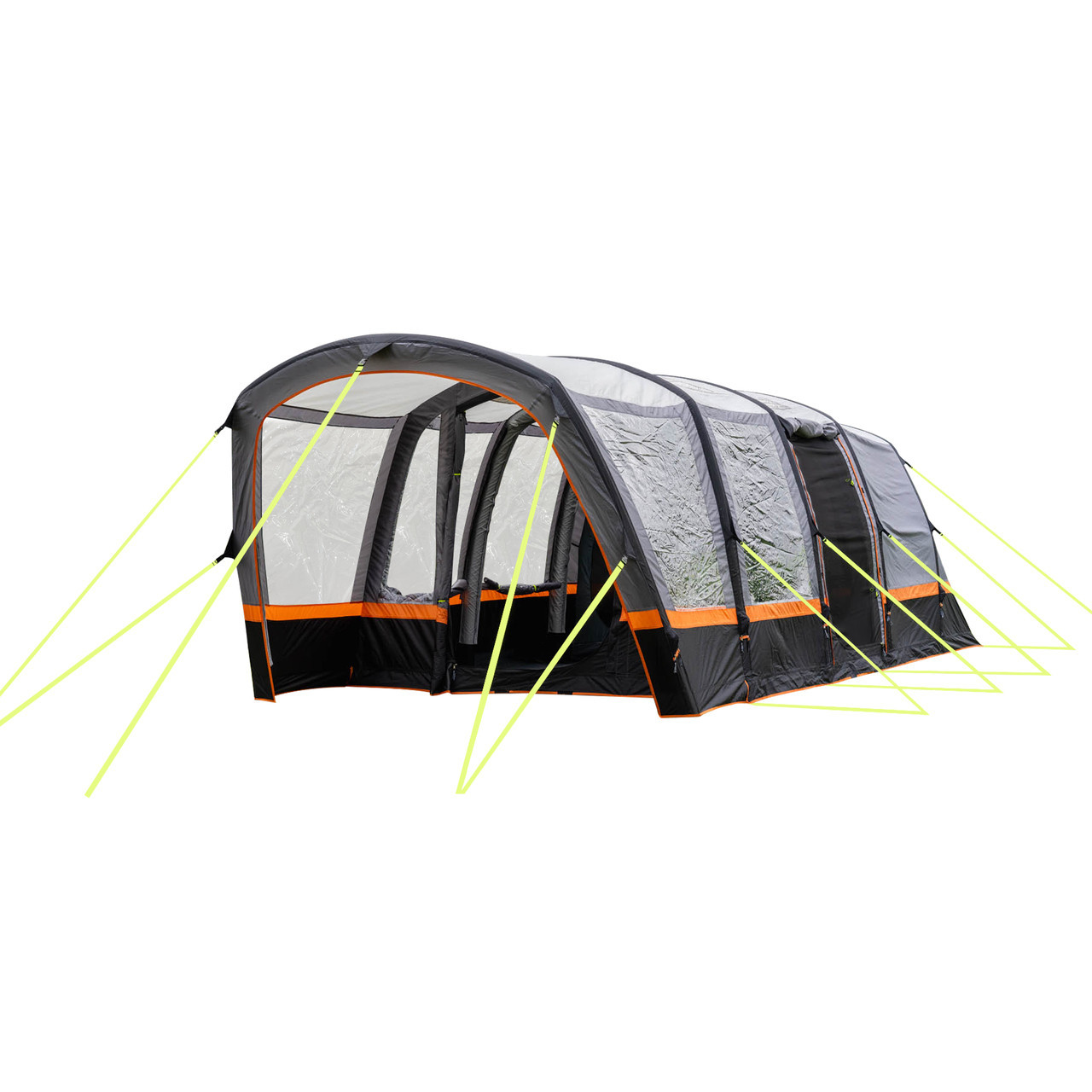 Olpro Black 4-Person Inflatable Tent - Blakedown Breeze 4 - Sustainable Fabric - Darkened Bedrooms - H200cm X L600cm X W280cm - Lifetime Warranty
