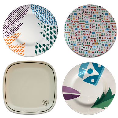 Pack of 4 Melamine Plates (Small Side Plates - Random Selection)