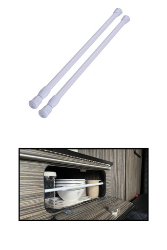 Telescopic Cupboard & Fridge Storage Bars 41-71cm Pack of Two