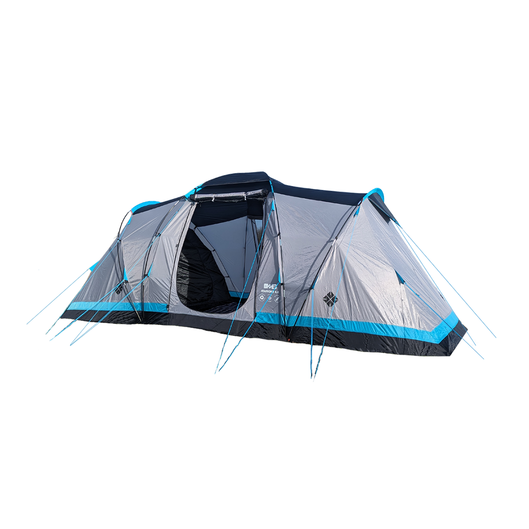 Olpro X Ed Stafford Grey 4-Person Tent - Stafford 4.0 - Family Tent - Darkened Bedrooms - Sustainable Fabric - Lifetime Warranty - Ed Stafford X Olpro