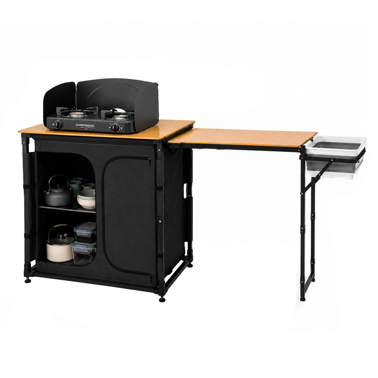 Olpro Bamboo Camp Kitchen With Side Table
