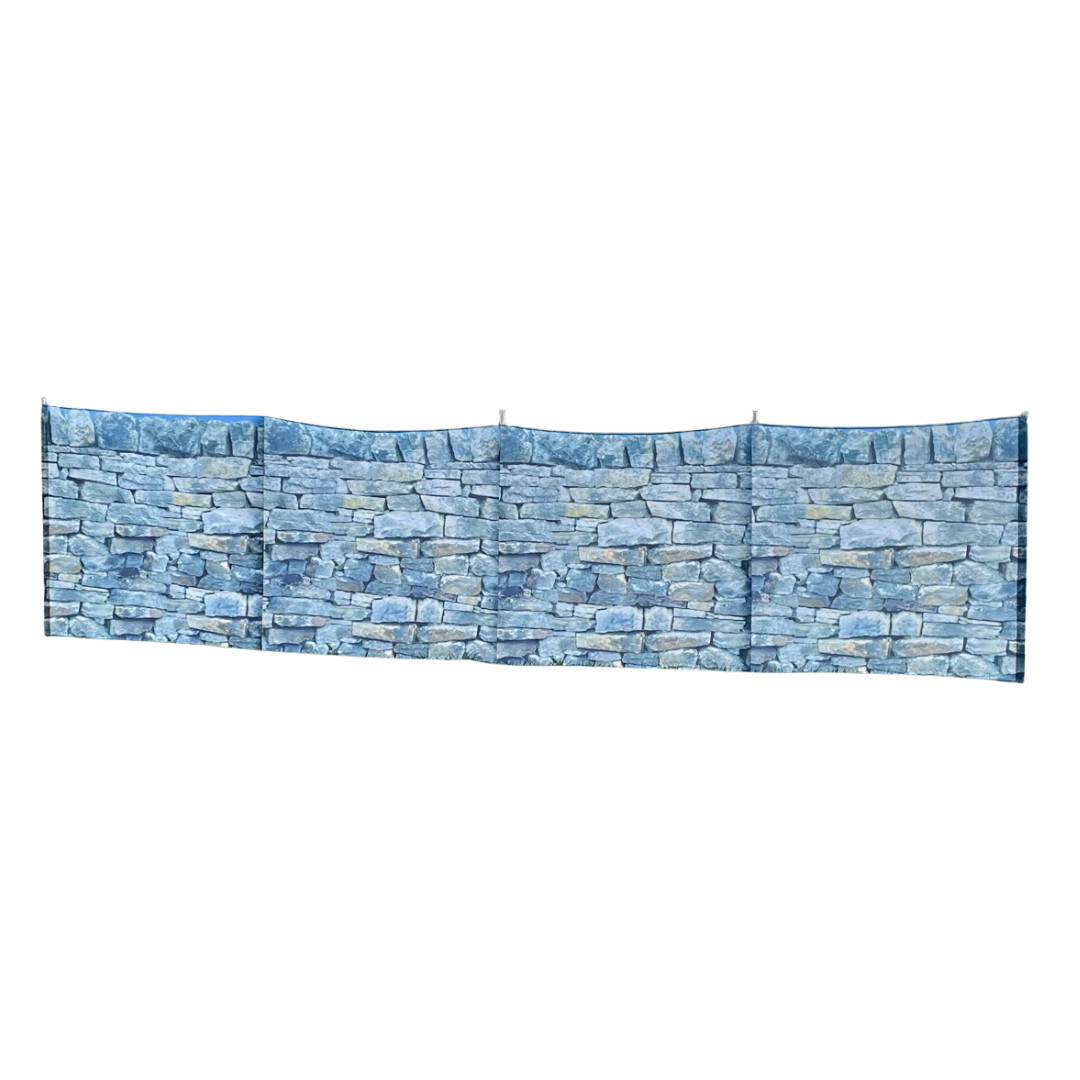 OLPRO Stone Wall Folding Wooden Windbreaks 5 Pole