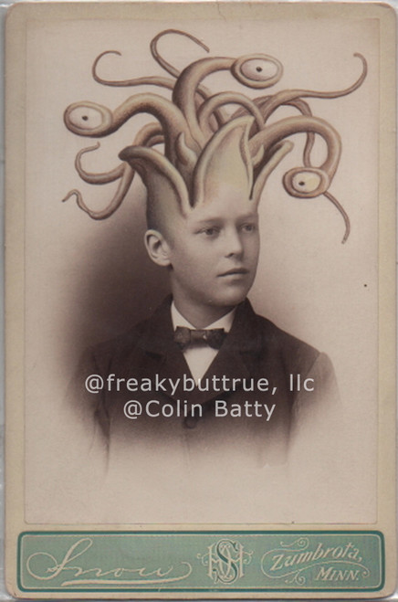 Tentacle Brain Boy Print by Colin Batty