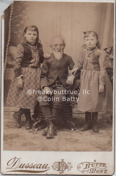 Old Man with Two Girls Print by Colin Batty