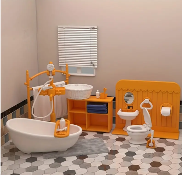 Miniature Bathroom Set Dollhouse