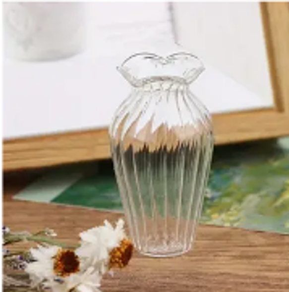 Miniature Clear Glass Flower Vase