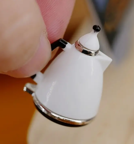 Miniature Hot Water Kettle White Tea Pot (Drawer 45)