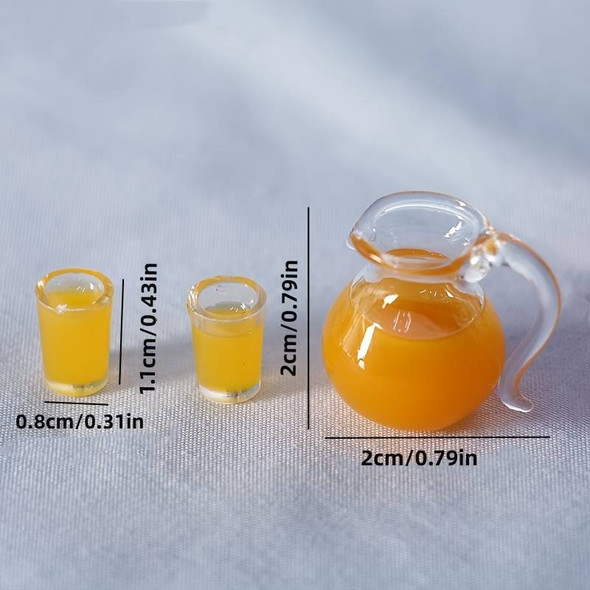 Miniature Orange Juice Pitcher & 2 Glasses
