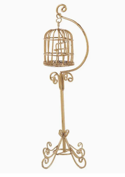Miniature Wire Bird Cage Gold