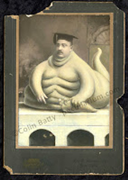 Original Cabinet Card - CC129 Fat Slug Graduate with Torn Corner