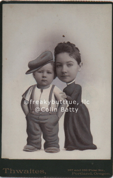 Original Cabinet Card - CC141 Big Headed Kids