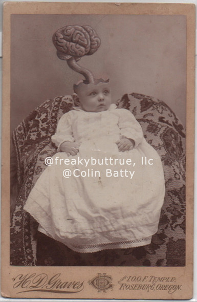 Original Cabinet Card Brain Baby - CC201