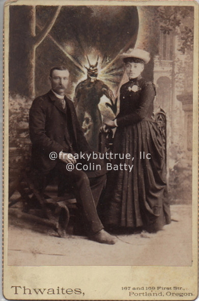 Original Cabinet Card - CC199 Couple with Glowing Demon